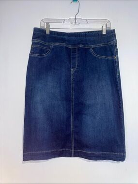 The Main Street ExchangeDark Blue Denim Pencil Skirt - Sz 12 Stretchy!